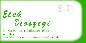 elek dioszegi business card